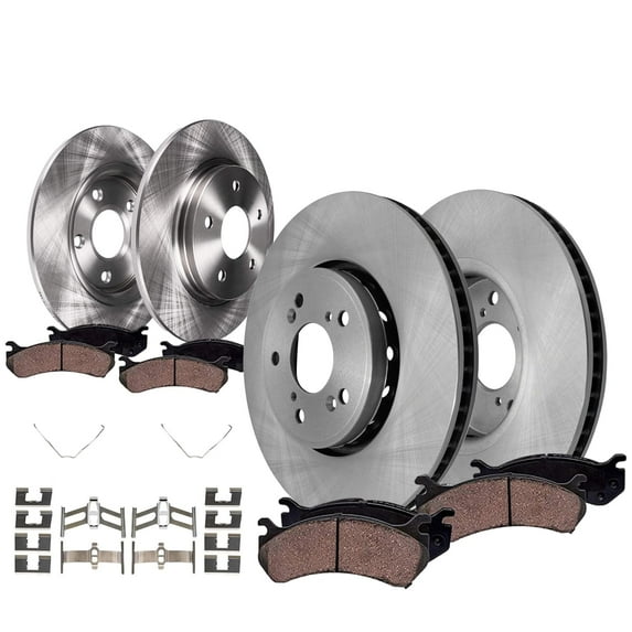 Detroit Axle - Brake Kit for Acura 2016 ILX, Disc Brake Rotors Ceramic Brakes Pads with Hardware Replacement: 12.28" inch Front Rotor 11.10" inch Rear Rotor