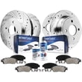 thumbnail image 1 of Detroit Axle - Brake Kit for Acura Integra Honda Civic Drilled & Slotted Disc Brakes Rotors Ceramic Brake Pads Replacement: 10.32" inch Front Rotor and 9.41" inch Rear Rotor, 1 of 9