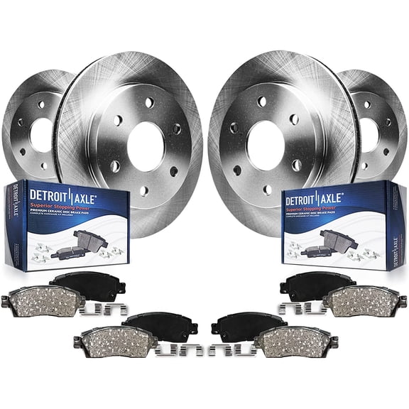 Detroit Axle - Brake Kit for Buick Rainier Chevy Trailblazer GMC Envoy Isuzu Ascender Replacement 11.88" Front & 12.76" Rear Disc Brake Rotors Ceramic Brakes Pads