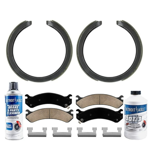 Detroit Axle - Brake Kit for Cadillac DTS DeVille Chevy Silverado Sierra Suburban GMC Yukon XL 2500, Front Ceramic Brake Pads Rear Brakes Shoes Replacement