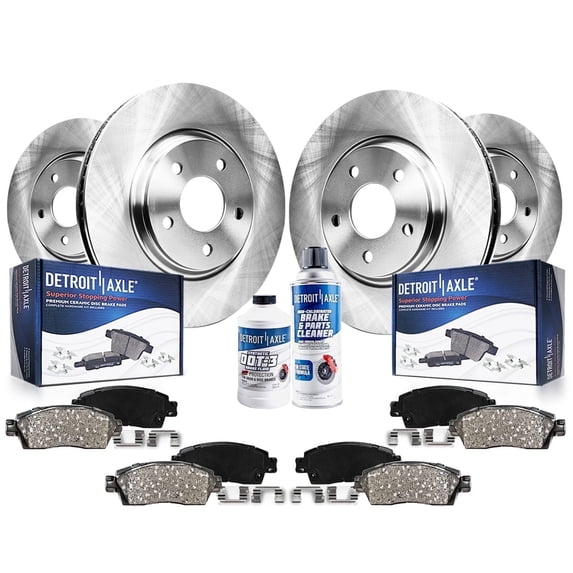 Detroit Axle - Brake Kit for Buick Regal LaCrosse Allure Chevrolet Malibu Impala, Disc Brake Rotors Ceramic Brakes Pads Replacement: 12.64" inch Front & 12.4" inch Vented Rear Rotor