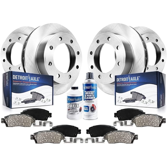 Detroit Axle - Brake Kit for Chevy GMC Suburban Avalanche Yukon XL 2500, Silverado Sierra 2500 3500 HD, Disc Brake Rotors Replacement Ceramic Brake Pads: 12.80" inch Front 12.99" inch Rear