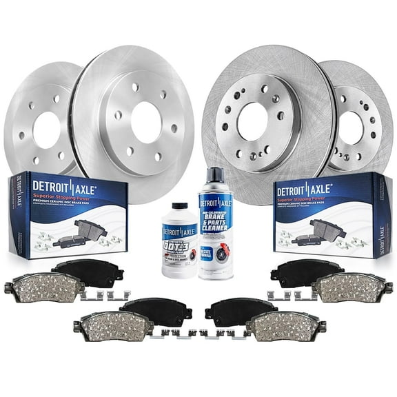 Detroit Axle - Front Rear Disc Rotors Brake Pads for Chevrolet GMC Silverado Sierra 1500 Tahoe Suburban Yukon XL Cadillac Escalade ESV: 12.99" Front & 13.58" Rear Rotor