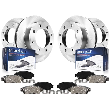 Detroit Axle - Front Brake Kit for Chevrolet GMC Silverado Sierra 2500 3500 2500HD 3500HD Suburban Avalanche Yukon XL 2500, Disc Brake Rotors Brake Pads Replacement: 12.80 in Front 12.99 in Rear