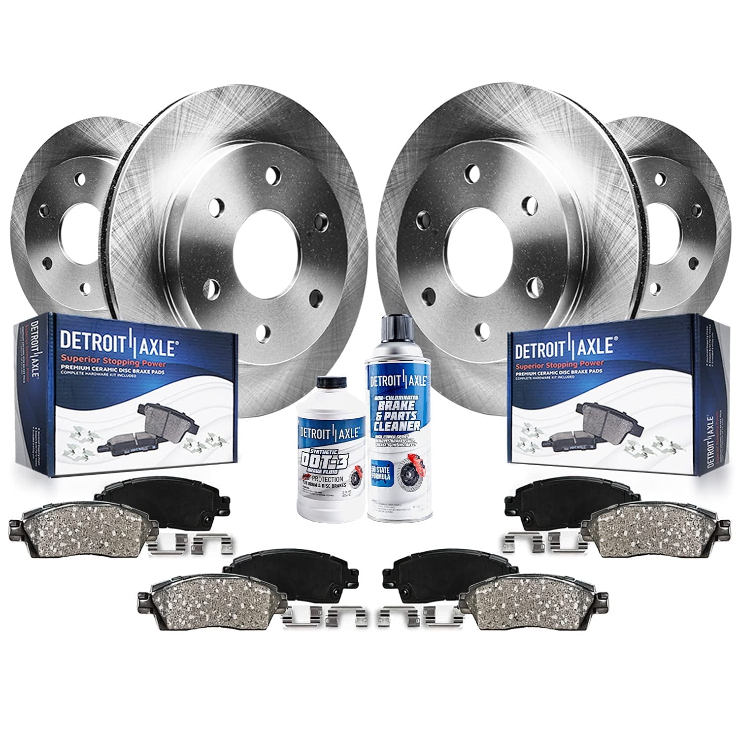 Detroit Axle - Brake Kit for Chevy Traverse Buick Enclave GMC Acadia Saturn Outlook Brake Rotors and Ceramic Brakes Pads Front & Rear Replacement Fits select: 2009-2017 CHEVROLET TRAVERSE LT