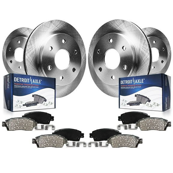 Detroit Axle - Front Rear Disc Rotors Brake Pads for Chevrolet Silverado GMC Sierra Suburban 1500 Tahoe Yukon XL Avalanche Cadillac Escalade: 12'' Front and 12.99'' Rear Rotor