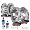 thumbnail image 1 of Detroit Axle - Brake Kit for 2010-2016 Hyundai Genesis Coupe Drilled Slotted Brake Rotors Ceramic Brake Pads 2011 2012 2013 2014 2015: 13.39" Front and 12.99" Rear Rotor, 1 of 9