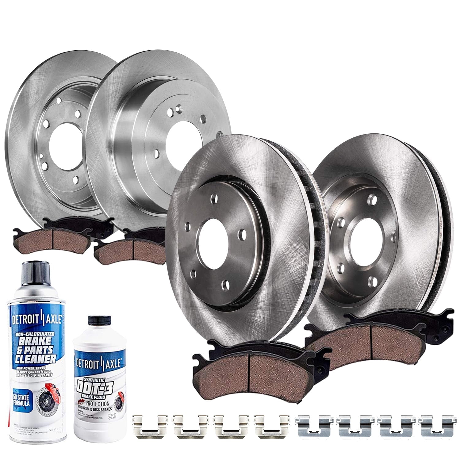 Detroit Axle - 10pc Front and Rear Disc Brake Rotors Ceramic Brakes Pads for Hyundai Tucson Kia Sportage