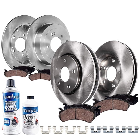 Detroit Axle - 10pc Front and Rear Disc Brake Rotors Ceramic Brakes Pads for Hyundai Tucson Kia Sportage