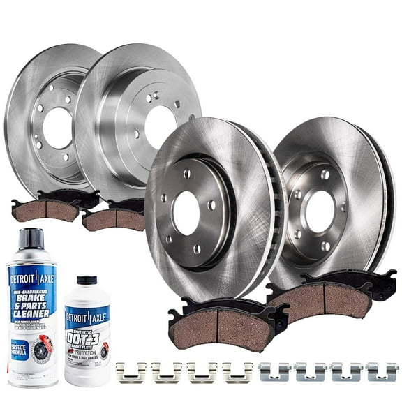 Detroit Axle - 10pc Front and Rear Disc Brake Rotors Ceramic Brakes Pads for Hyundai Tucson Kia Sportage