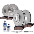 thumbnail image 1 of Detroit Axle - Brake Kit for Jeep Cherokee 2014 2015 [Models with Code BRG], Disc Brake Rotors Ceramic Brakes Pads with Hardware Replacement : 12.99" inch Front and 12.60" inch Rear Rotor, 1 of 9