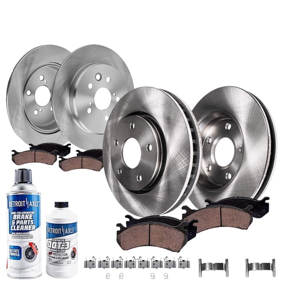 Detroit Axle - Brake Kit for Lexus GS200t GS350 GS450h IS200t IS300 IS350 RC200t RC300 RC350, Disc Brake Rotors Ceramic Brake Pads Replacement : 13.15" inch Front and 12.20" inch Rear Rotor