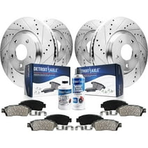 Detroit Axle - Brake Kit for Nissan Murano Pathfinder Infiniti JX35 QX60 Replacement Drilled & Slotted Brake Rotors Ceramic Brakes Pads Front and Rear Fits select: 2019 INFINITI QX60 LUXE/PURE