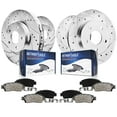 thumbnail image 1 of Detroit Axle - Brake Kit for 2009-2010 Acura TSX 2008-2011 Honda Accord Drilled & Slotted Brake Rotors Ceramic Brakes Pads Replacement: 11.81 inch Front Rotor and 11.10" inch Rear Rotor, 1 of 10