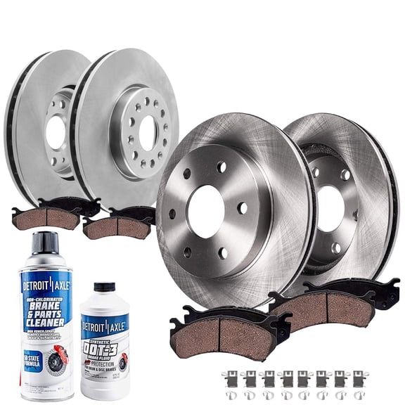 Detroit Axle - Brake Kit for Toyota Tundra Sequoia Lexus LX600 Disc Brake Rotors Ceramic Brakes Pads with Hardware Replacement : 13.94" inch Front and 13.19" inch Rear Rotors