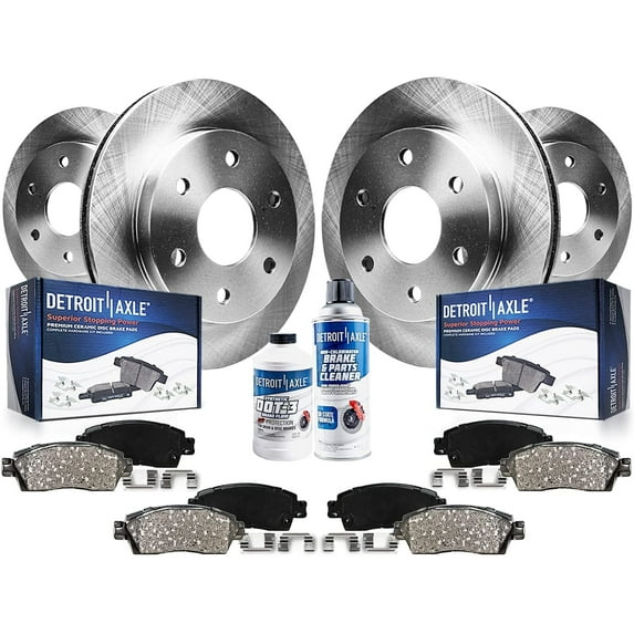 Detroit Axle - Brake Kit for V8 Nissan Pathfinder Brake Rotors 2008 2009 2010 2011 2012 Ceramic Brakes Pads Front and Rear Replacement: 12.6" (320mm) Front Rotor