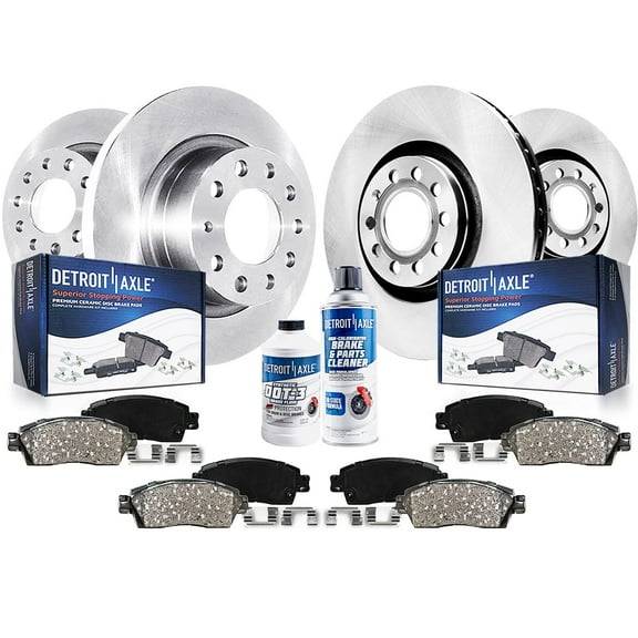 Detroit Axle - Brake Kit for VW 2005-2010 Jetta 2010 Golf Replacement Disc Brake Rotors Ceramic Brakes Pads: 11.34'' Front Rotors and 10.24'' Rear Rotors