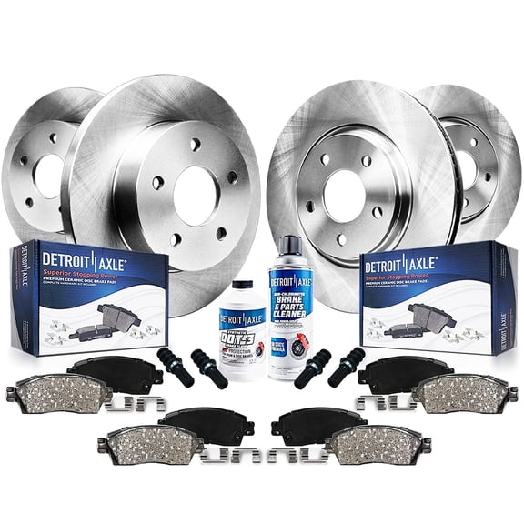 Detroit Axle - Brake Kit for 2000-2005 Toyota Celica GTS Brake Rotors and Ceramic Brakes Pads 2001 2002 2003 2004 Front and Rear Replacement