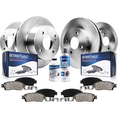 Detroit Axle - Brake Kit for 1999-2001 Hyundai Tiburon [Rear Brake Type: Disc] Disc Brake Rotors Ceramic Brakes Pads Replacement: 10.12" inch Front and 10.16" inch Rear Rotors