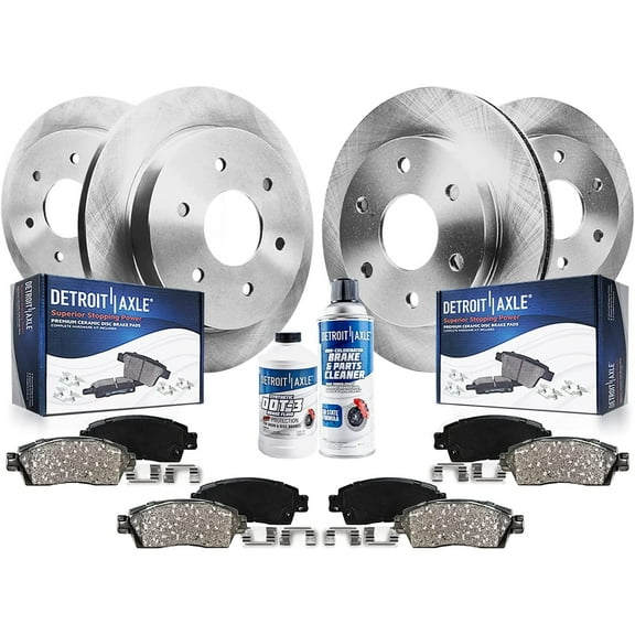 Detroit Axle - Brake Kit for 2003 2004 Dodge Dakota Disc Brakes Rotors Ceramic Brake Pads Front and Rear Replacement