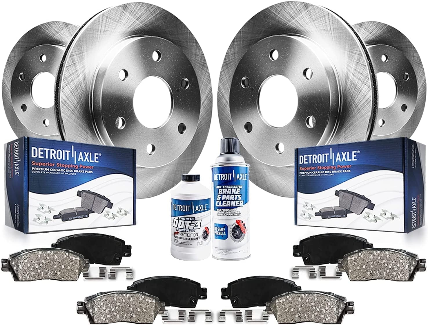 Detroit Axle - Brake Kit for 2003 2005 2005 2006 Ford Expedition Lincoln Navigator Replacement Disc Brake Rotors Ceramic Brakes Pads Front & Rear