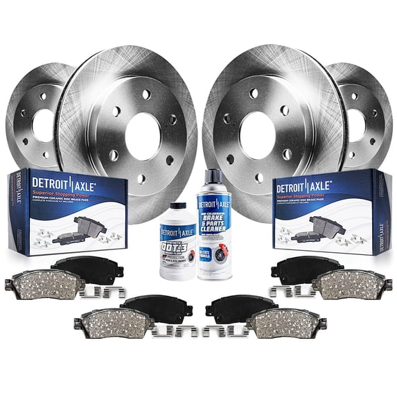 Detroit Axle Brake Kit for 2010-2016 Cadillac SRX and 2011 Saab 9-4X with Front and Rear Rotors and Ceramic Pads