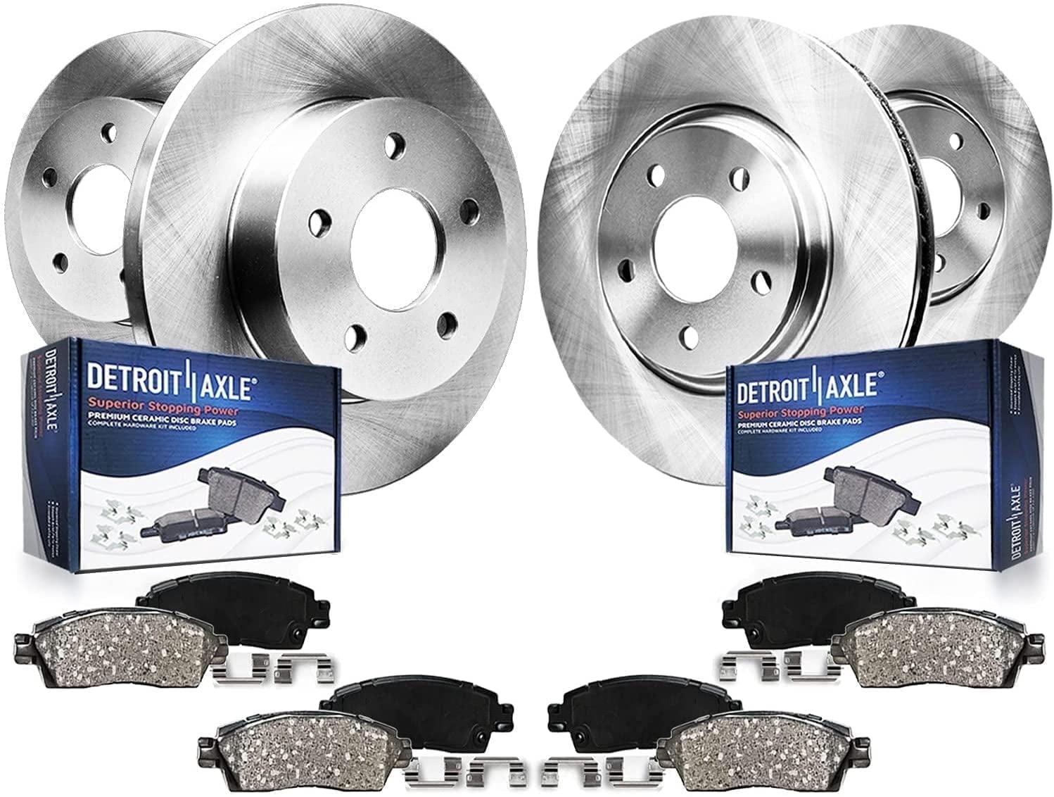 Detroit Axle - Brake Kit for 2013-2023 Nissan Altima Disc Brake Rotors Ceramic Brakes Pads 2014 2015 2016 2017 2018 2019 2020 2021 2022 Replacement: 11.65" inch Front & 11.46" inch Rear Rotor