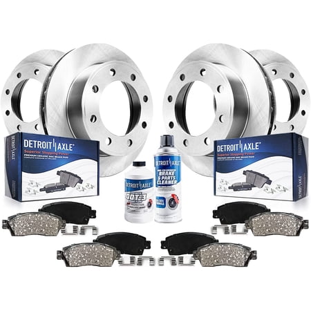 Detroit Axle - 4WD Brake Kit for 1999-2004 F-250 F-350 Super Duty 2000-2005 Ford Excursion, 8-Lug Brake Rotors and Ceramic Brakes Pads Front and Rear Replacement : 13.03" inch Front Rotors