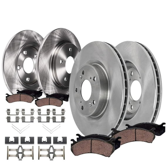 Detroit Axle - FWD 8pc Brake Kit for 2012-2016 Honda CR-V, Disc Brake Rotors Ceramic Brakes Pads Replacement : 11.81" inch Front Rotor and 11.99" inch Rear Rotor