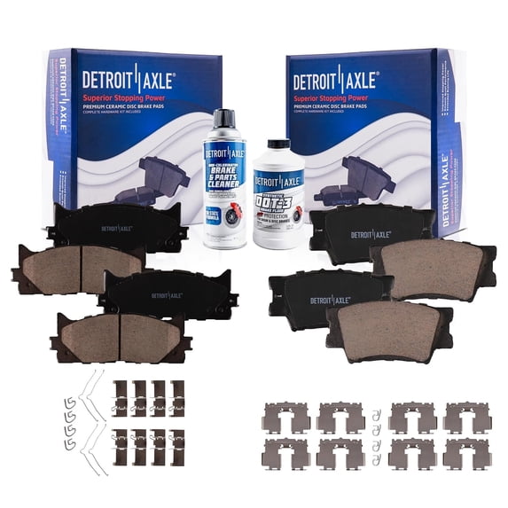 Detroit Axle - Brake Pads for 07-17 Toyota Camry 08-18 Avalon Lexus ES300h, 07-18 ES350, 4 Ceramic Brake Pads Front and Rear Replacement