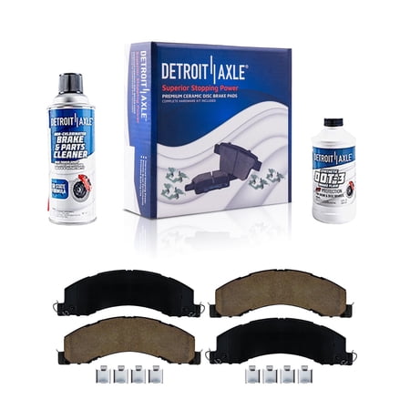Detroit Axle - 4pc Front or Rear Ceramic Brake Pads w/Hardware Replacement for Dodge Ram 4500 5500