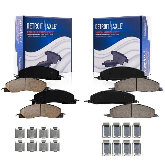 Detroit Axle - Brake Pads for 2009-2010 Dodge Ram 2500 3500, 2012 Ram 1500 2011-2018 2500 3500, 4pc Front & Rear Ceramic Brake Pads Replacement