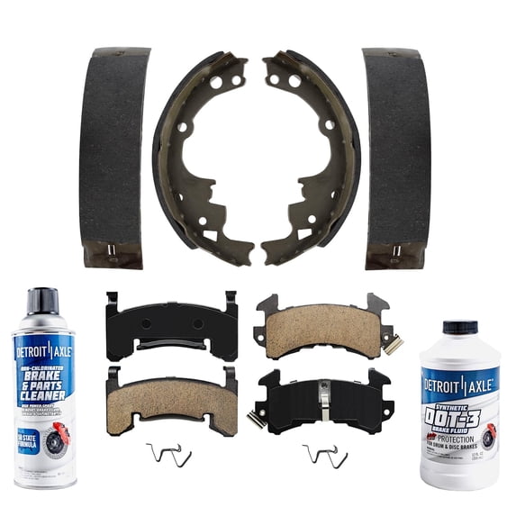 Detroit Axle - Brake Pads Brake Shoes for Buick Regal Riviera Chevrolet Blazer Camaro S10 Blazer GMC S15 Jimmy Sonoma Pontiac Bonneville Grand Prix Front Brake Pads Rear Brake Shoes Replacement