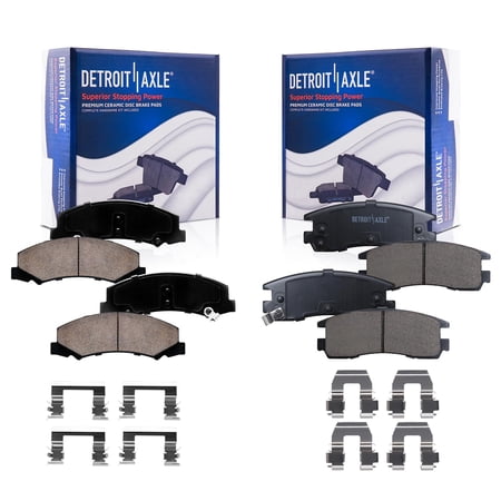 Detroit Axle - Brake Pads for 2008-2009 Buick Allure LaCrosse, 2006-2010 Chevrolet Impala Monte Carlo, 4 Front & Rear Ceramic Brake Pads Replacement