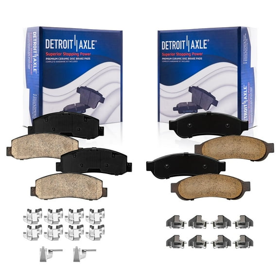 Detroit Axle - Brake Pads for DRW 2005-2012 Ford F-250 F-350 Super Duty Ceramic Brake Pads 2006 2007 2008 2009 2010 2011 Replacement Brakes Front and Rear