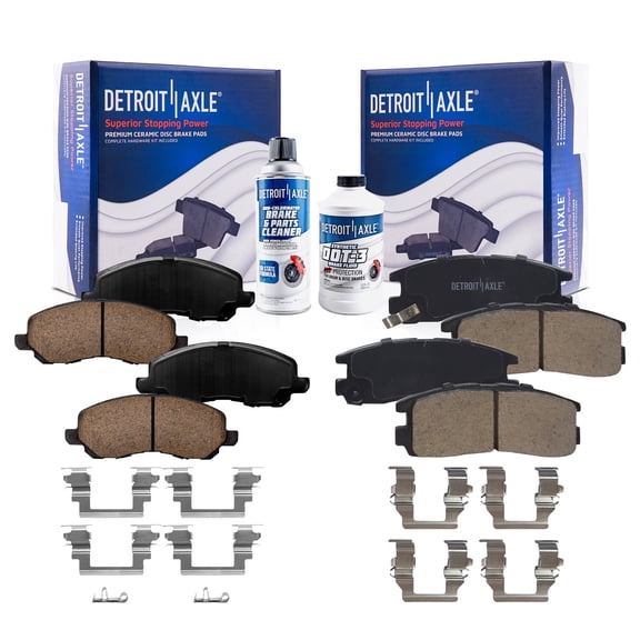 Detroit Axle - Brake Pads for Mitsubishi Eclipse Galant Chrysler Sebring Dodge Stratus Ceramic Brake Pads w/Hardware Front & Rear Replacement