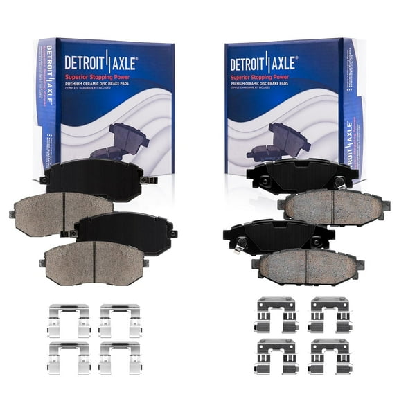 Detroit Axle - Brake Pads for Subaru Outback Forester Impreza Legacy, Front and Rear Ceramic Brake Pads with Hardware Replacement