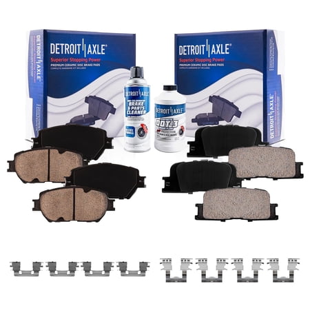 Detroit Axle - Front and Rear Brake Pads for 2002 2003 2004 2005 2006 Toyota Camry, Ceramic Brake Pads w/ Hardware Replacement