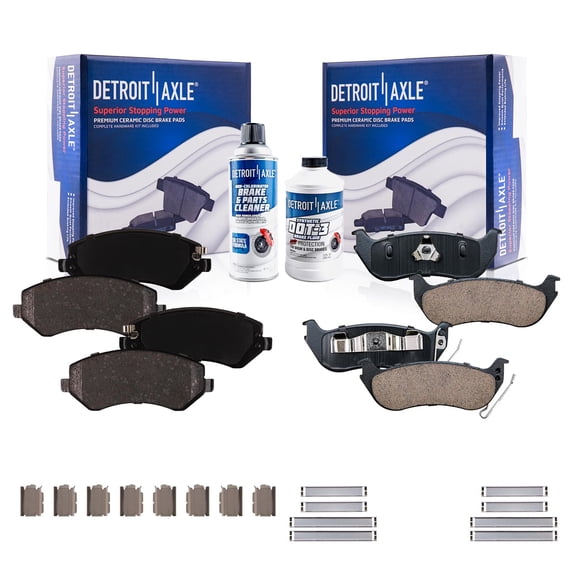 Detroit Axle - Brake Pads for 03-07 Jeep Liberty, Front and Rear Ceramic Brake Pads 2003 2004 2005 2006 2007 Replacement