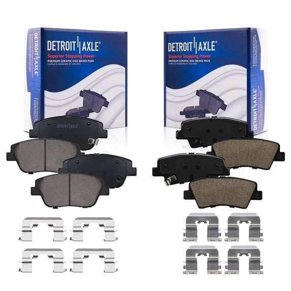 Detroit Axle - Brake Pads for 2013-2016 Kia Optima 2011-2015 Hyundai Sonata, Front & Rear Ceramic Brake Pads 2014