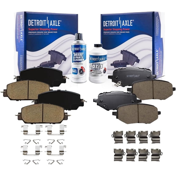 Detroit Axle - Brake Pads for 2017-2021 Honda Clarity 2023-2025 Honda HR-V, Front and Rear Ceramic Brake Pads with Hardware Replacement