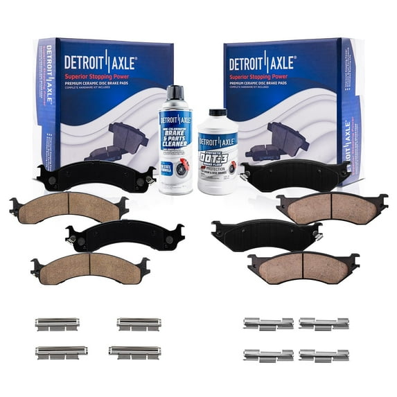 Detroit Axle - Brake Pads for 2001 2002 Dodge Ram 2500 3500 Front and Rear Ceramic Brake Pads Replacement