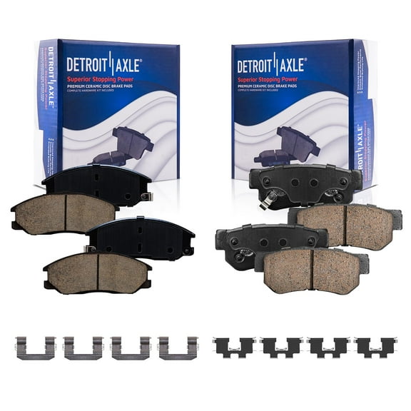 Detroit Axle - Brake Pads for 2001-2006 Hyundai Santa FE XG300 Kia Amanti 2002-2003 XG350 Ceramic Brake Pads w/Hardware Front and Rear Replacement