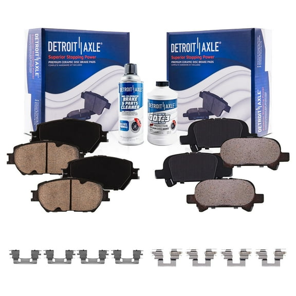 Detroit Axle - Brake Pads for 2002-2006 Toyota Camry 2003 2004 2005 Front and Rear Ceramic Brake Pads Replacement