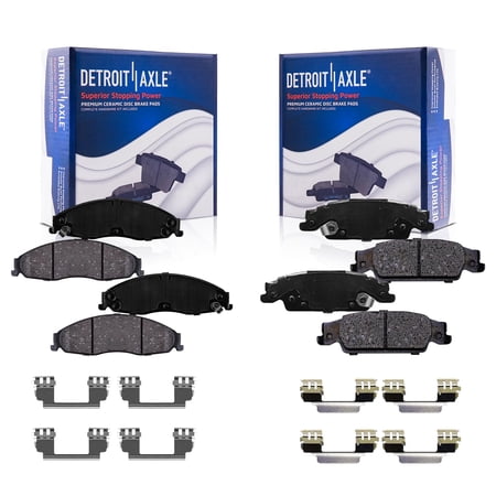 Detroit Axle - Brake Pads for 2003-2007 Cadillac CTS 2005-2008 STS Pontiac Grand Prix Ceramic Brake Pads 2006 Front and Rear Replacement