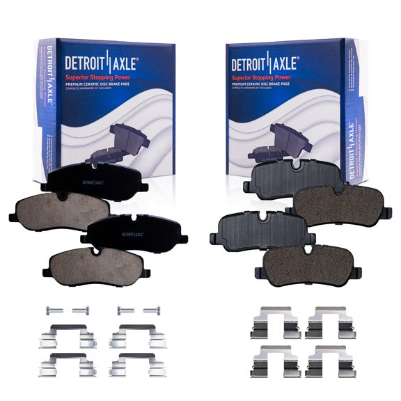 Detroit Axle - Brake Pads for 2006-2009 Land Rover Range Rover LR3 2007 2008 Ceramic Brakes Pads w/Hardware Front and Rear Replacement