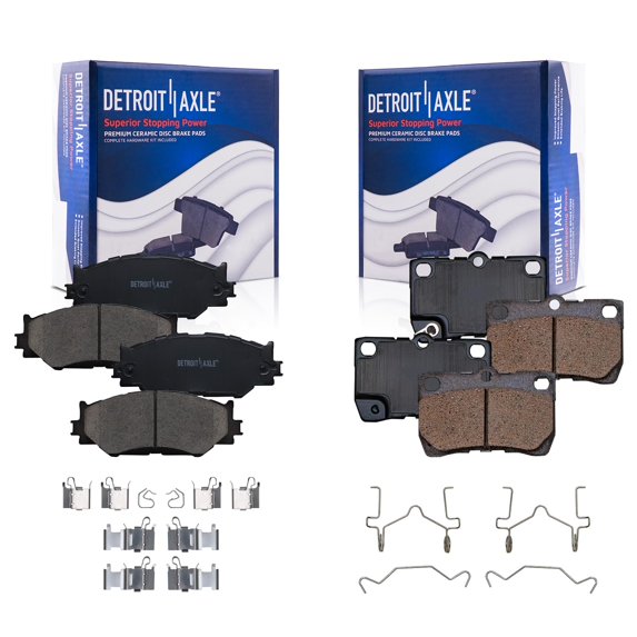 Detroit Axle - Brake Pads for 2006-2013 Lexus IS250 2007 2008 2009 2010 2011 2012 Front & Rear Ceramic Brakes Pads Replacement