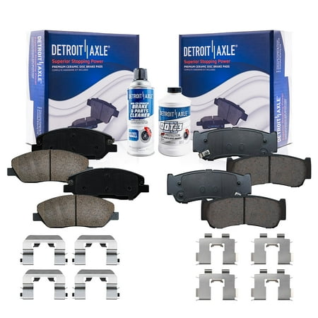 Detroit Axle - Brake Pads for 2007 2008 2009 Hyundai Santa Fe Front and Rear Ceramic Brake Pads w/Hardware Replacement Brakes