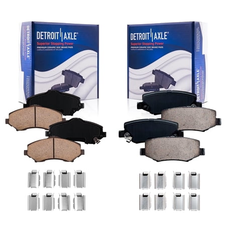 Detroit Axle - 4pc Front Rear Ceramic Brake Pads Replacement for Dodge Nitro Jeep Liberty Wrangler JK