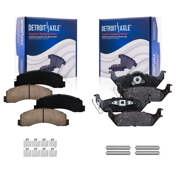Detroit Axle - Brake Pads for 2010 2011 Ford F-150 Ceramic Brakes Pads with Hardware Front and Rear Replacement